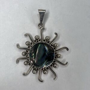 Dominique Dinouart DDD Fine Sterling Silver Abalone Sun Pendant